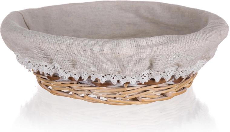 Cestino rotondo in vimini Duo 26 × 8 cm con pizzo