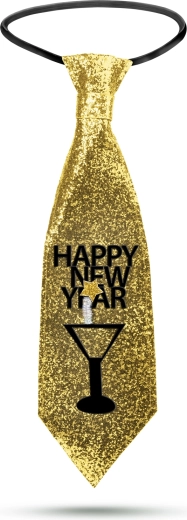 Cravatta di Capodanno con glitter dorati