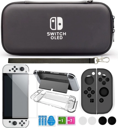 Custodia protettiva e set di accessori per Nintendo Switch OLED - 1 pezzo