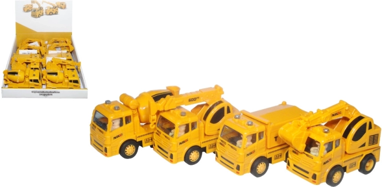 Camion da costruzione con motore a frizione e parti mobili