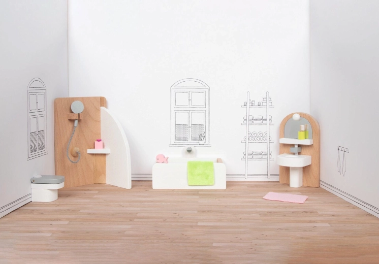 Arredo da bagno per casa delle bambole Goki