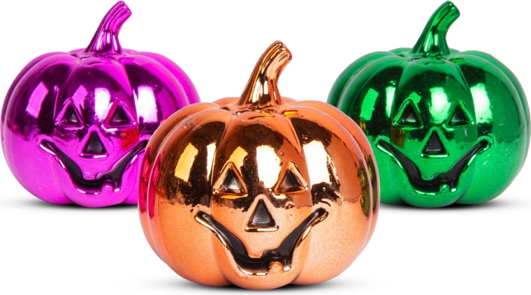 Decorazione lucida di Halloween a forma di zucca, 6 cm, 3 pezzi