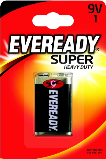 Batteria zinco-cloruro Energizer Eveready Super Heavy Duty 9 V