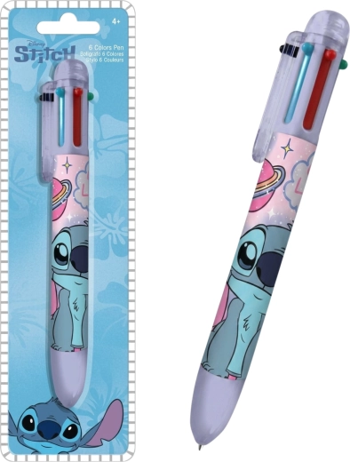 Penna a sfera a sei colori Lilo & Stitch viola - 1 pezzo