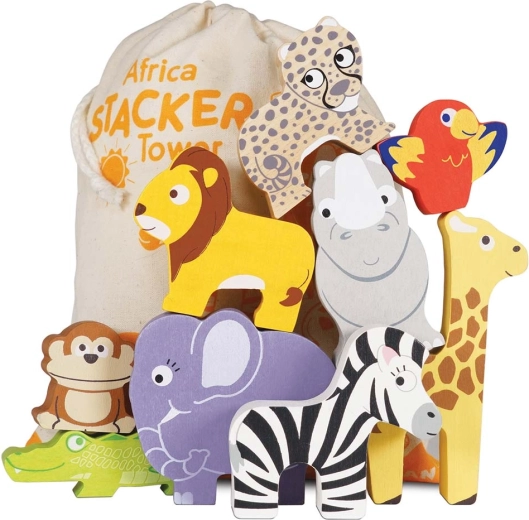 Le Toy Van Petilou torre impilabile Africa (9 pezzi)