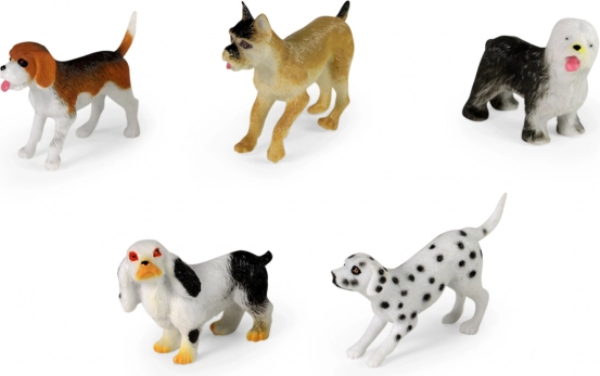 set di cagnolini in plastica mini zoo 7 cm – 5 pz