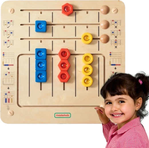 MASTERKIDZ Tavola Montessori diamantata per ordinare forme da parete