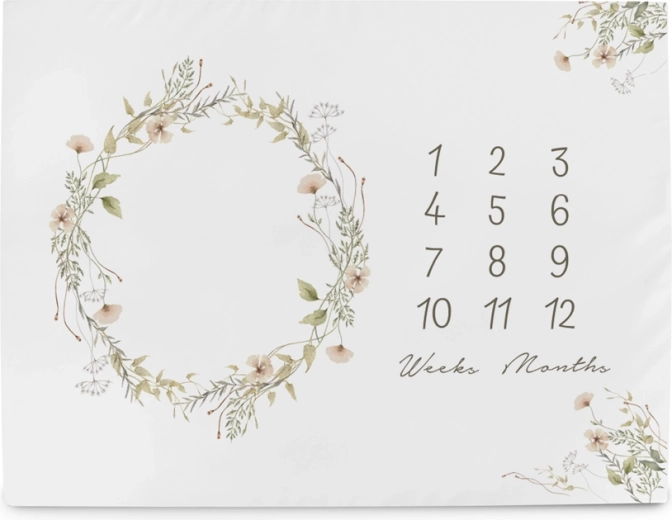 Ceba Baby tappetino fotografico delle tappe (milestone) basic summer flowers 92 × 72 cm