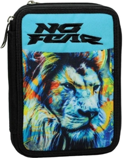Astuccio a due scomparti completo No Fear nero-blu