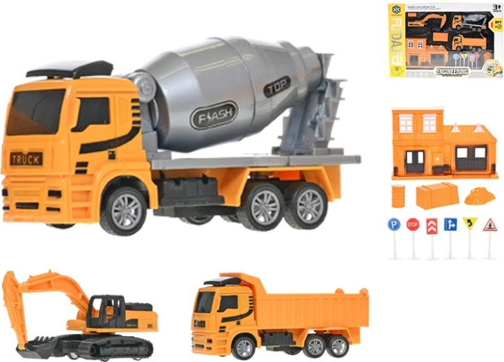 Set di veicoli da costruzione a retrocarica 12–14 cm, 3 pz