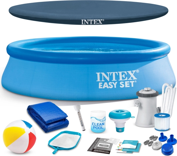 Piscina autoportante fuori terra Intex Easy Set 244 × 61 cm con accessori