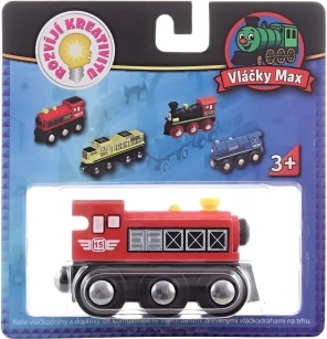 Locomotiva a vapore in legno rossa Maxim