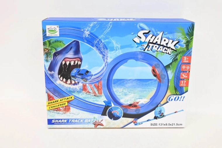 Pista da corsa con squalo e loop Shark Track Battle