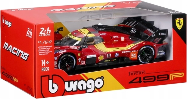 Modellino auto BBU Ferrari Racing 499P Le Mans red #51 scala 1:24