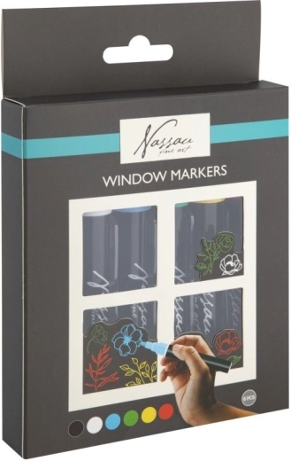 Pennarelli a gesso per finestre GRAFIX – set da 6 colori