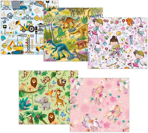 Carta regalo con motivi per bambini 100 × 70 cm (2 fogli) - 1 rotolo