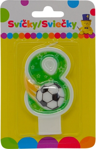 Candela di compleanno numero 8 con pallone