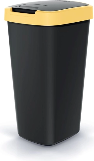 Pattumiera Compacta Q Flap 25 l con coperchio giallo