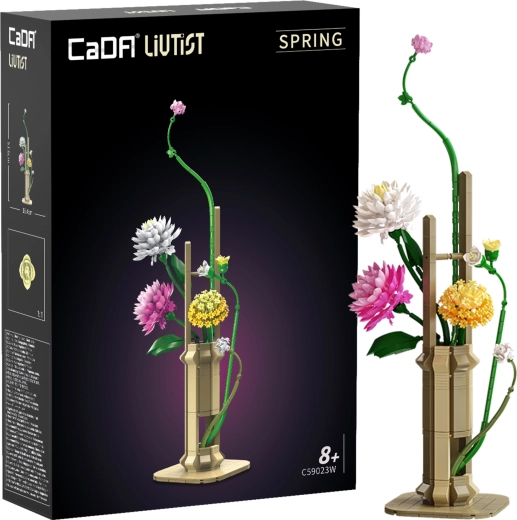 Set da costruzione CaDA Floral Art Spring Whispers – composizione floreale 53 cm, 637 pezzi