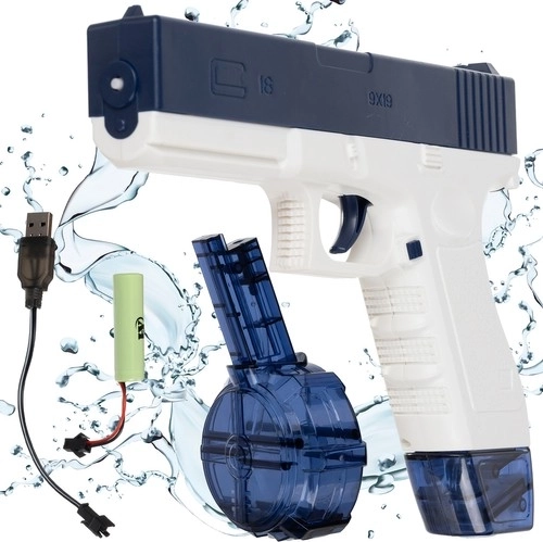 Pistola ad acqua elettrica con sparo automatico, ricarica USB e due serbatoi