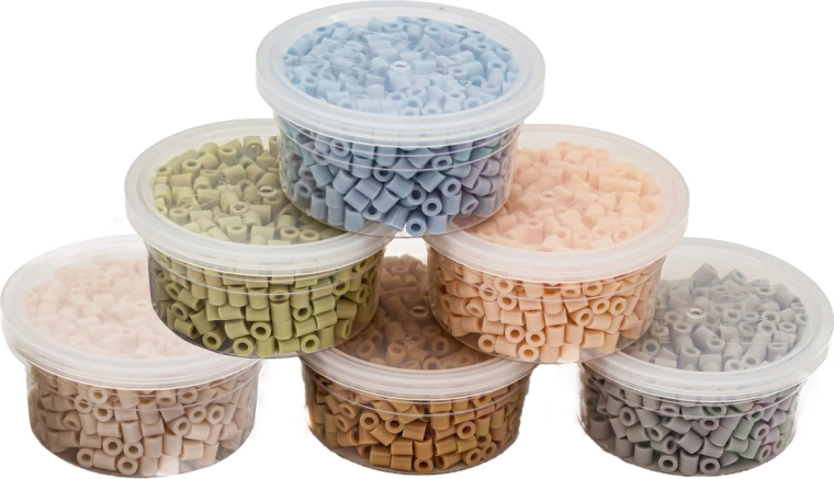 Perline di ricambio da stirare 3000 pz – grigio e beige pastello, 6 colori