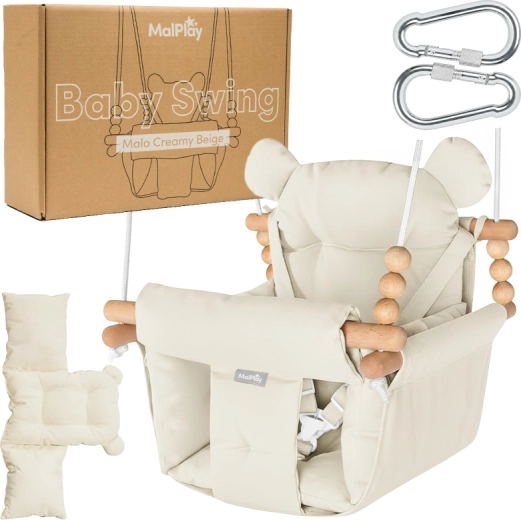 Altalena per bambini Malo beige crema