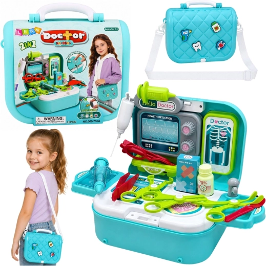 Set da dottore per bambini 2 in 1 in valigetta con ambulatorio portatile - 1 pezzo