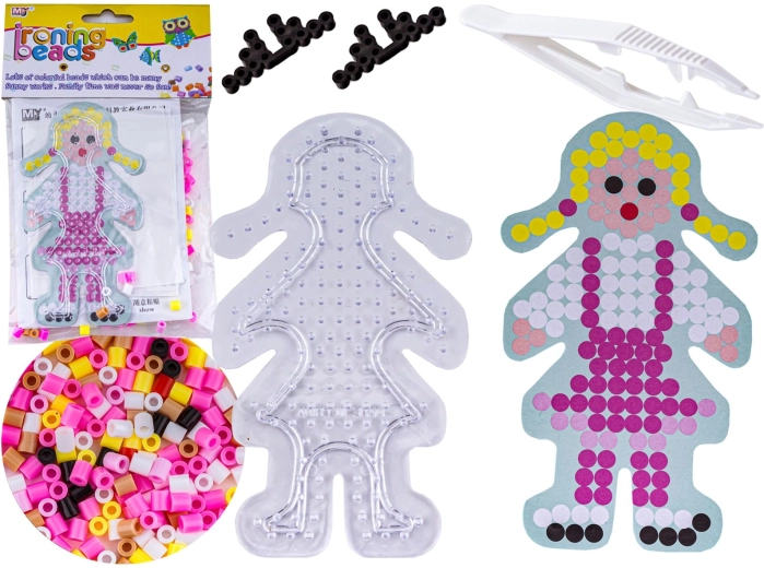 Perline da stirare – set con sagoma bambola dai capelli dorati - 1 pezzo
