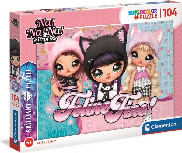 Clementoni Brilliant puzzle Na! Na! Na! Surprise Gatte alla moda, 104 pezzi