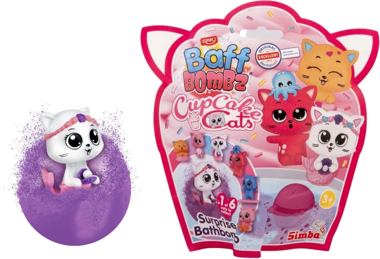 Baff Bombz CupCake Cats bomba da bagno effervescente con sorpresa - 1 pezzo