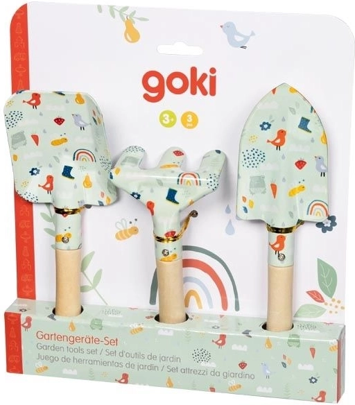 goki set da giardinaggio per bambini primavera, 3 pz
