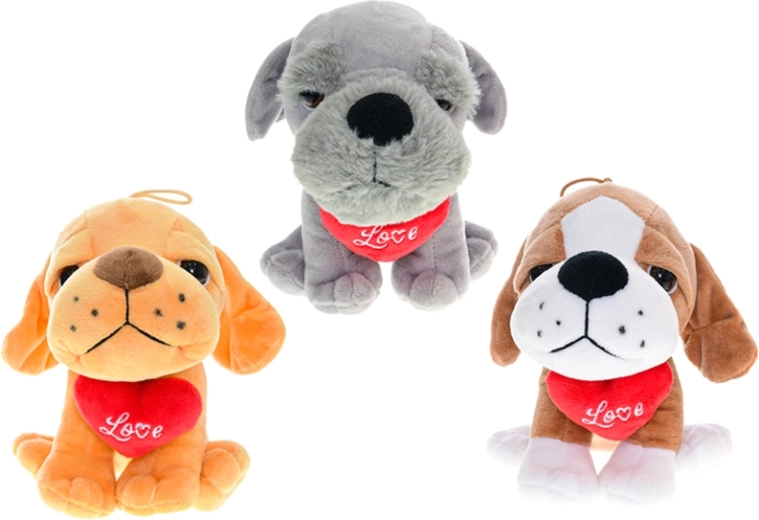 Cagnolino di peluche con cuoricino Love 15 cm
