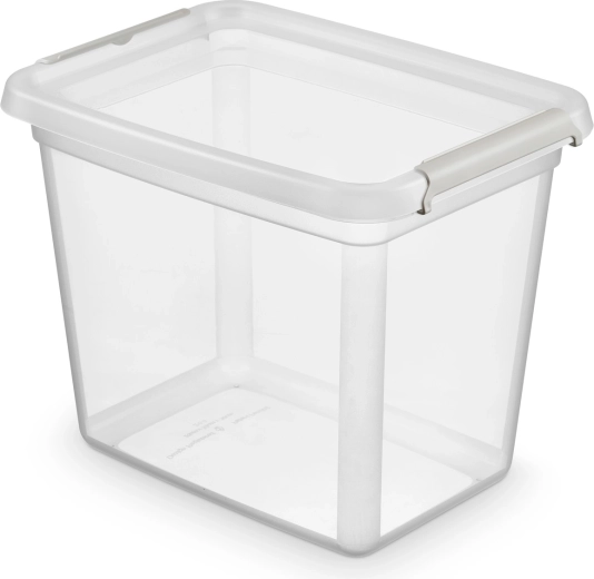 Box contenitore in plastica Basestore con coperchio e clip 20 l