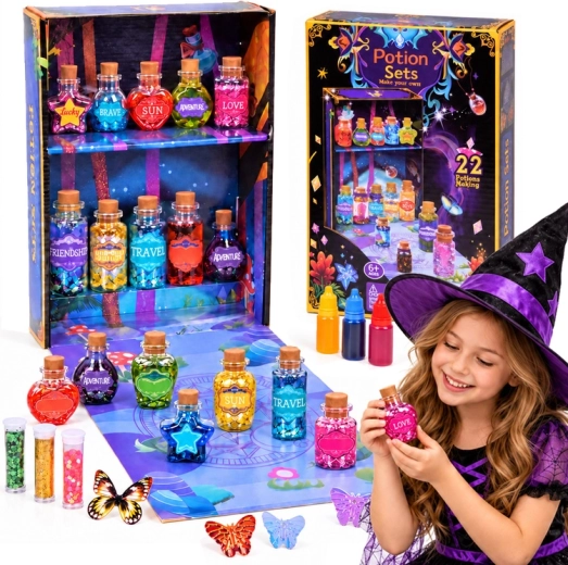 Set creativo magico per creare pozioni con glitter (22 ricette)