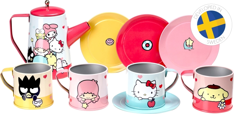 Set da tè per bambini Hello Kitty in metallo per gioco