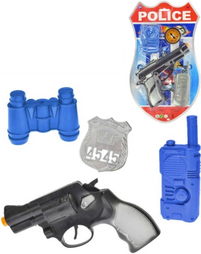 Pistola della polizia a scatto 18 cm con set di accessori (fotocamera/binocolo)