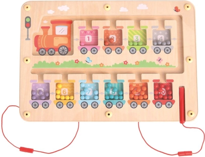 Puzzle magnetico a forma di treno con apprendimento della scrittura