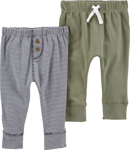 Joggers Carter’s per ragazzi, verdi e a righe, 2 pz, tg. S (56)