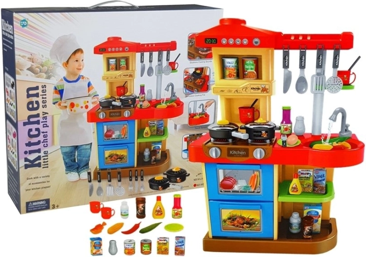 Cucina giocattolo con suoni e luci con rubinetto funzionante