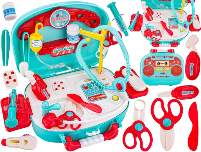Valigetta medica per bambini con accessori (19 pezzi)