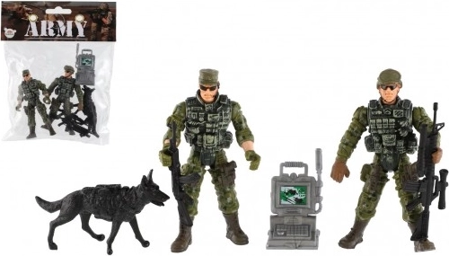 Set di figure militari con cane e accessori