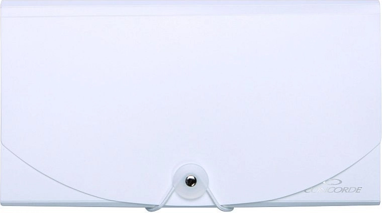 Cartellina per documenti DL con elastico, 13 tasche, bianca