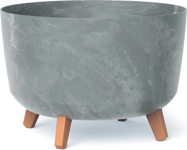 Vaso con effetto cemento su piedini 33,9 cm – grigio