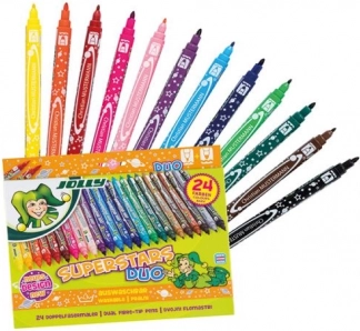 Pennarelli a doppia punta SUPERSTARS DUO, 24 pezzi