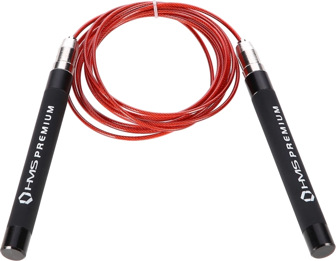 Corda per saltare veloce HMS con cuscinetti e cavo d’acciaio regolabile