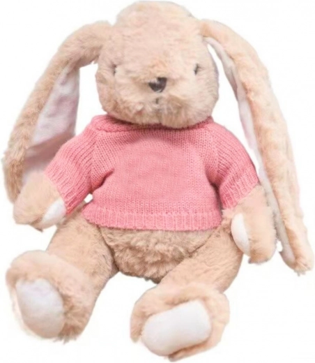 Coniglio di peluche con maglioncino rosa 22 cm