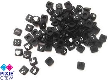 Pixel aggiuntivi con lettere e numeri PIXIE CREW – set da 100 pezzi in silicone
