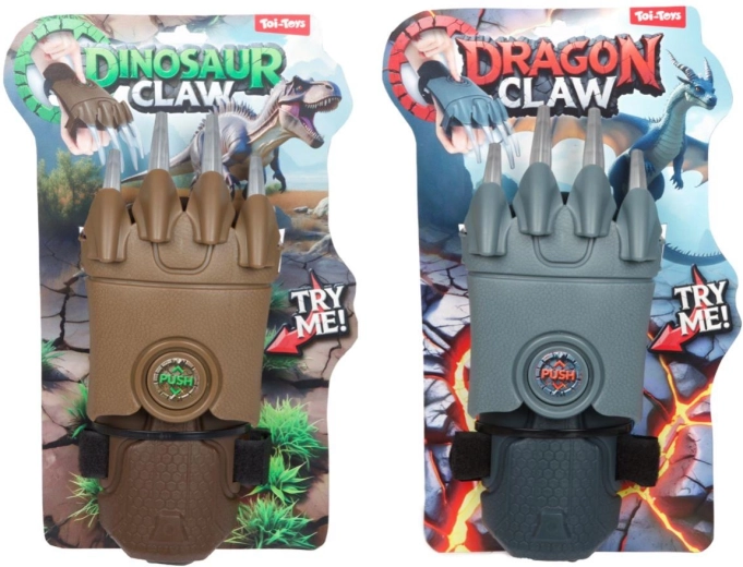 Artigli a scatto drago/dinosauro in plastica 11 × 29 cm, 2 colori