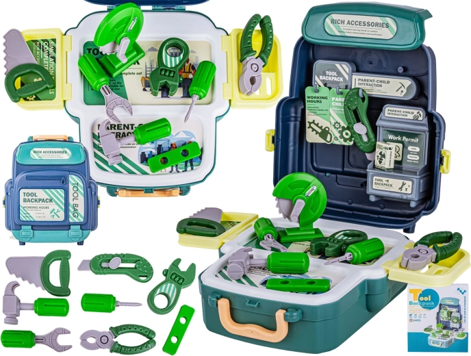 Set di attrezzi per bambini in valigetta e zaino - 1 pezzo