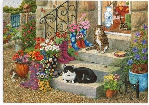 Puzzle Il gatto con gli stivali con 500 pezzi grandi